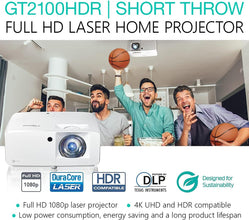 Optoma GT2100HDR Short Throw Full HD Home Laser Projector