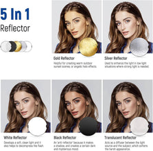 NEEWER 32 Inch/80 Centimeter Light Reflector Light Diffuser 5 in 1 Collapsible Multi Disc with Bag - Translucent, Silver, Gold, White, and Black for Studio Photography Lighting and Outdoor Lighting