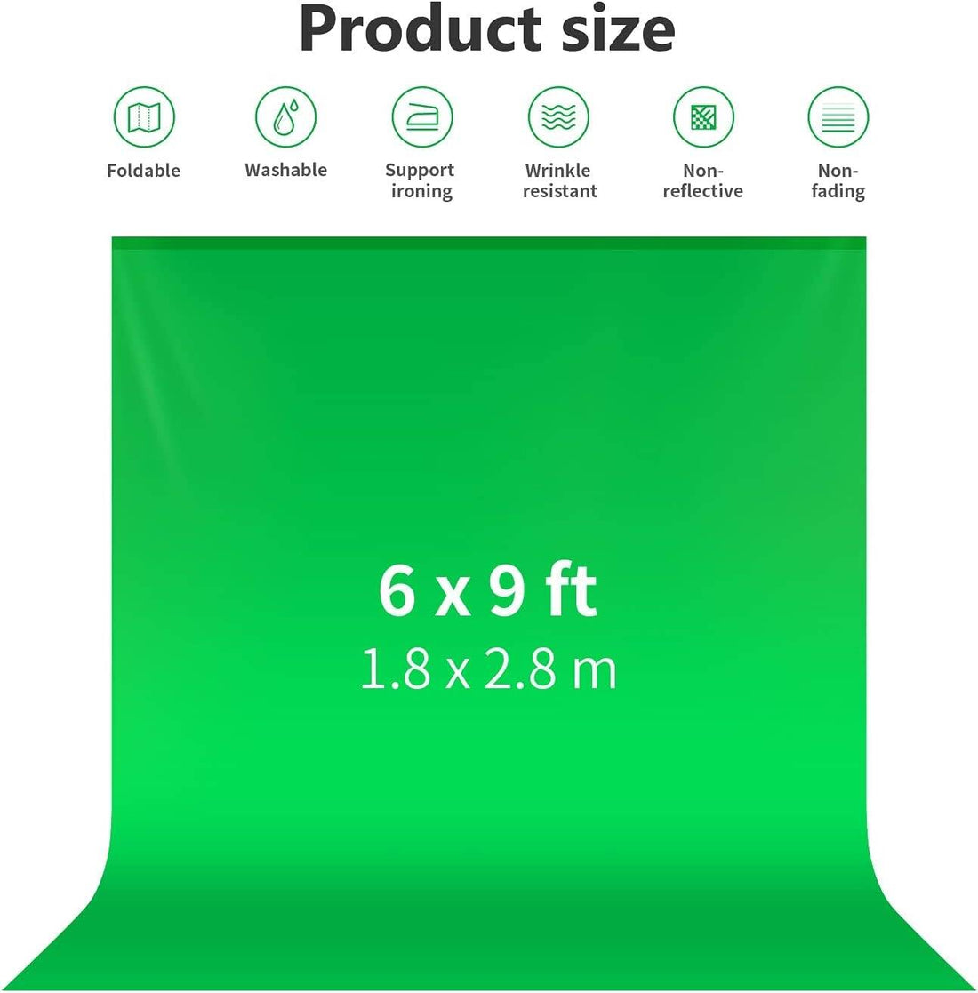 Neewer 6x9 feet/1.8x2.8 meters Photo Studio 100 Percent Pure Muslin Collapsible Backdrop Background for Photography