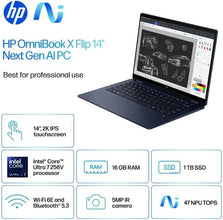2025 HP OmniBook X Flip 2-in-1 Touchscreen Laptop (14