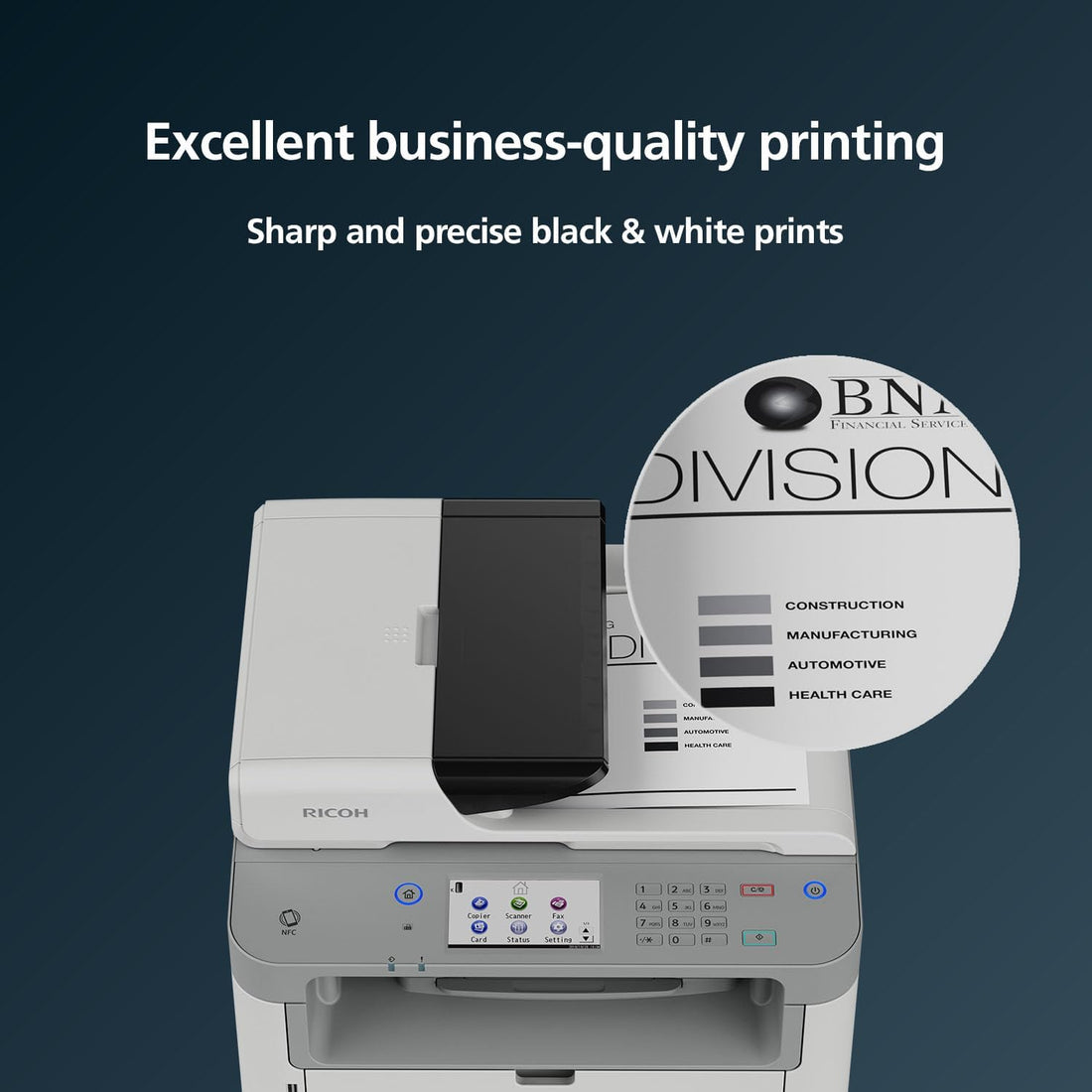 RICOH 132 MF Black & White Laser All-in-One Printer
