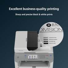 RICOH 132 MF Black & White Laser All-in-One Printer | 34ppm | Multifunction Copy Scan Fax | Touchscreen | Easy Change Toner | Ethernet, USB | Duplex Printing