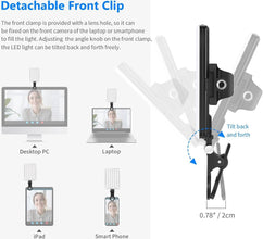 NEEWER LED Selfie Light with Front & Back Phone Clip, High Power 60 LED 2000mAh Rechargeable CRI 95+, 3 Light Modes, for Phone/Tablet/Laptop, Zoom Call TikTok Video Fill Light | AWP012549