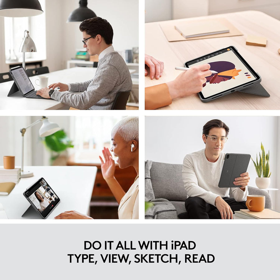 Logitech Combo Touch iPad Pro 12.9-inch (5th, 6th gen - 2021, 2022) Keyboard Case - Detachable Backlit Keyboard