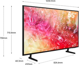Samsung 55 Inch Crystal UHD TV, DU7000, 4K, PurColor, 4K Upscaling, Samsung TV Plus, Q-Symphony, Tizen Smart TV, UA55DU7000UXZN (2024 - UAE Version)