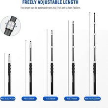 Neewer Upgraded Microphone Boom Pole, 9.8ft/300cm Telescopic Carbon Fiber Mic Boom Arm with 5 Sections, 1/4 3/8 5/8 Screw Adapters, Cable Straps, Shoulder Strap & Storage Bag, MS 300C