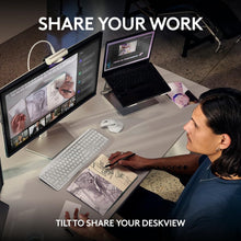 Logitech MX Brio Ultra HD 4K Collaboration and Streaming Webcam, 1080p at 60 FPS, Dual Noise Reducing Mics, Show Mode, USB-C, Webcam Cover, Works with Microsoft Teams, Zoom, Google Meet - Pale Grey