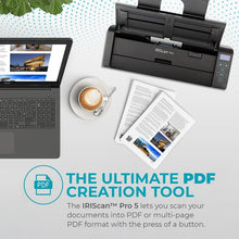 IRIScan Pro Scanner with Duplex Charger - v5pro 20PPM: Free PDF Editor, Scan to Word, PDF, XLS, Business Cards to Outlook, Document Scanner, Scan to Cloud Win