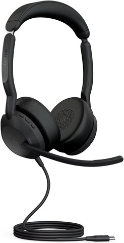 Jabra Evolve2 50 Wired Stereo Headset AirComfort Technology, Noise-Cancelling Mics & Active Noise Cancellation, MS Teams Certified, Works with All Other Platforms,USB-C, Black