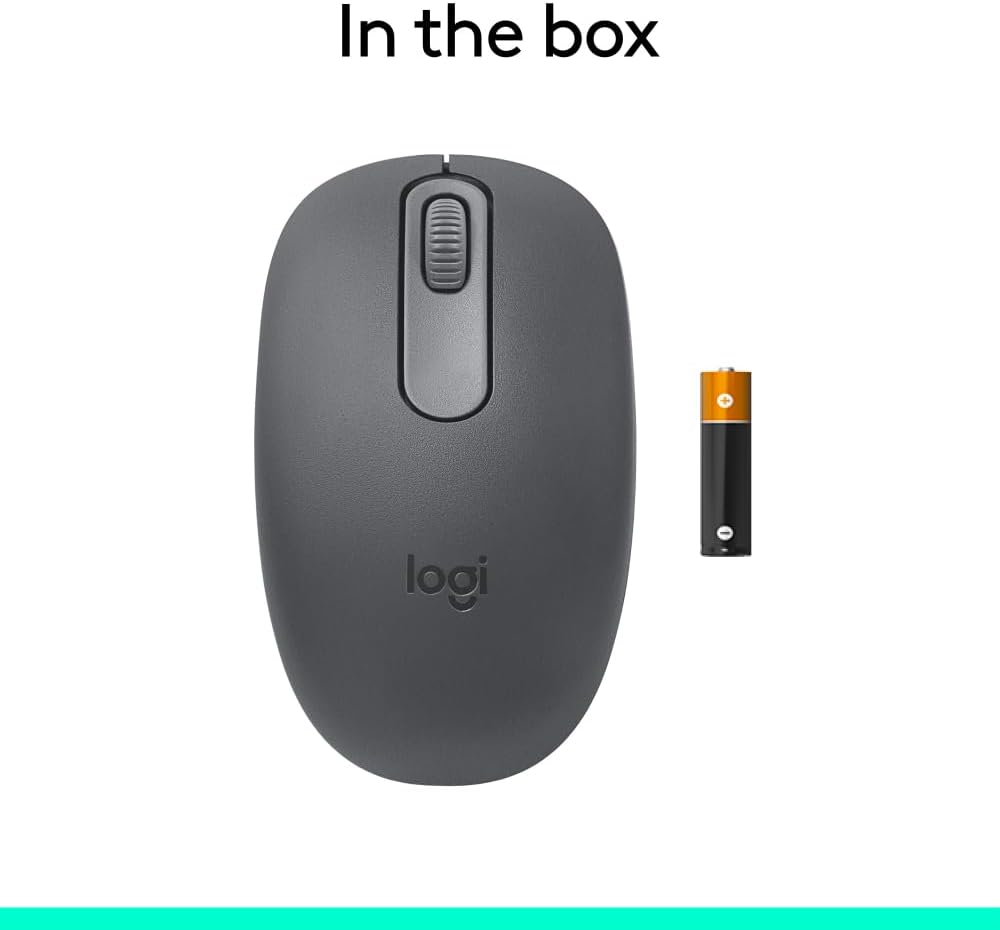 Logitech M196 Bluetooth Wireless Mouse, Compact and Portable Mouse for Laptops, Tablets and More, 12-Month Battery, Smooth Tracking, Compatible With PC and Mac, Windows and macOS - Graphite