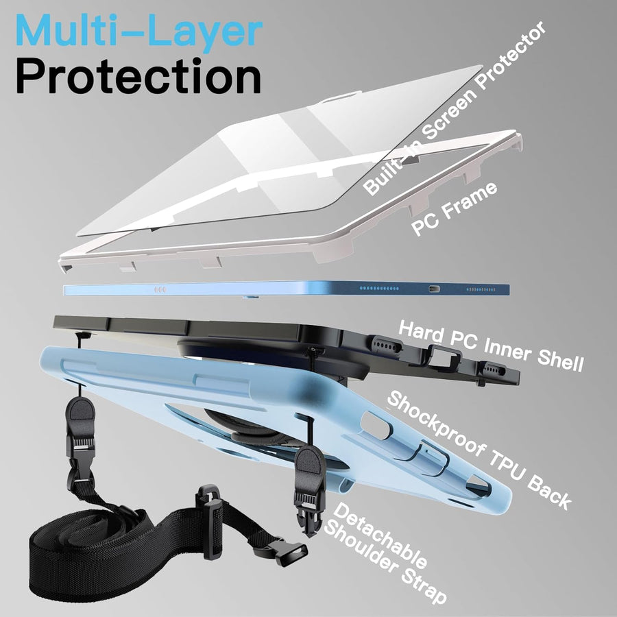 JETech Case for iPad (A16) 11th/10th Generation (2025/2022) with Built-in Screen Protector