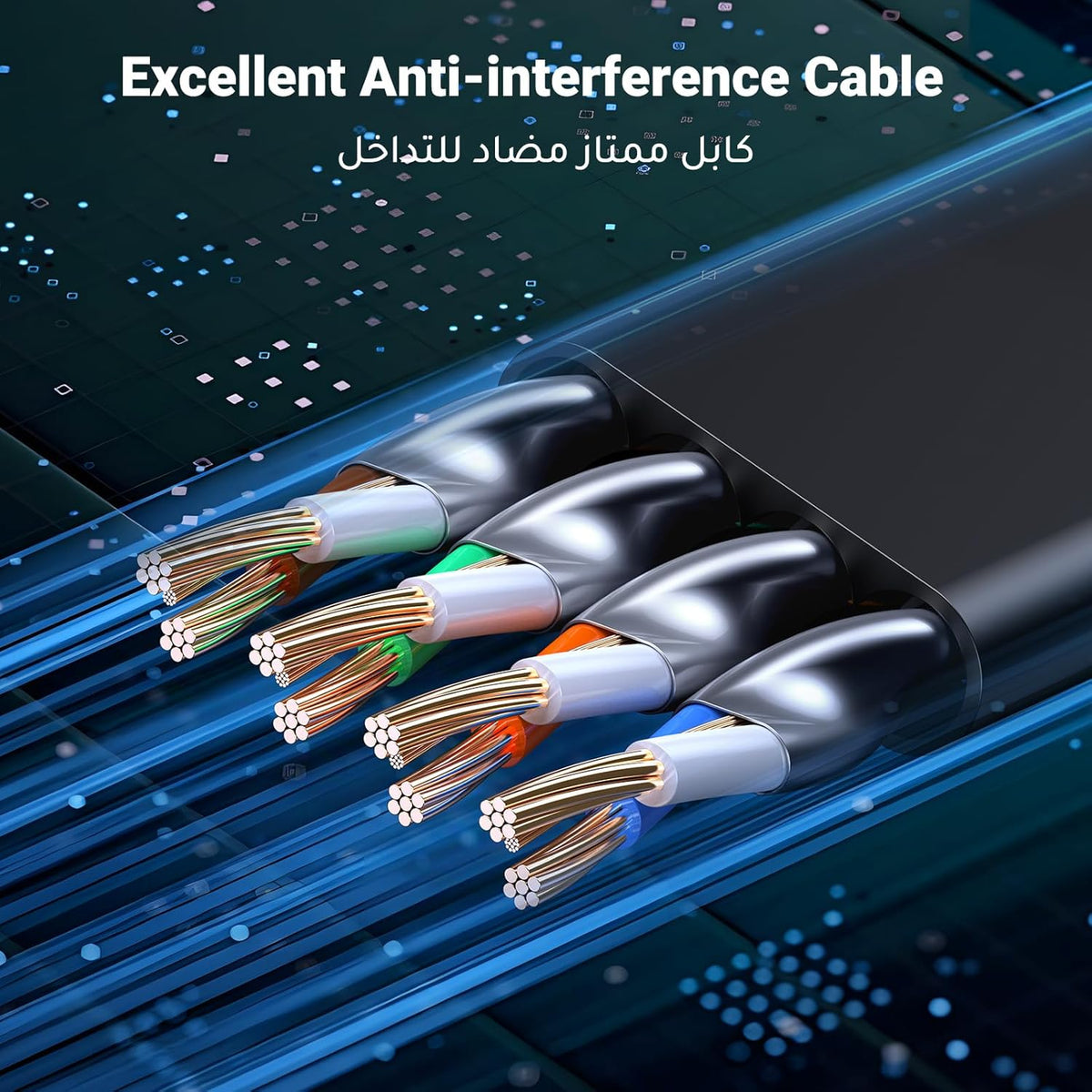 UGREEN Ethernet Cable Cat 8 15M Gigabit Network Cord 40Gbps 2000MHz High-Speed Internet Wire Flat Double Shielded LAN Cable RJ45 Connector Compatible with Gaming Switch PS4 PS5 PC Router TV Xbox