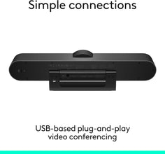 Logitech MeetUp Video Conferencing System, Ultra HD 4K/1080p/720p, 3 Microphones/Adjustable Speakers, Wide Field of View 120°, PC/Mac/Laptop/Macbook/Tablet - Black