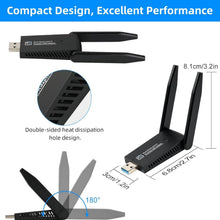 Lullaxx USB WiFi Adapter, 1300Mbps 5dbi WiFi Receiver 802.11 Dongle with High-Performance 5Ghz/2.4Ghz Dual Band Antenna for Desktop PC Laptop Tablet, Supports Windows XP/7/8/10, Mac OS X