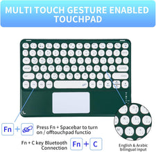 EURCRBU Compatible with iPad 10th 10.9 inch Generation 2022 Keyboard Case, with Arabic Intelligent Touch Trackpad Bluetooth Detachable Keyboard, Built in Pencil Holder-（Green）