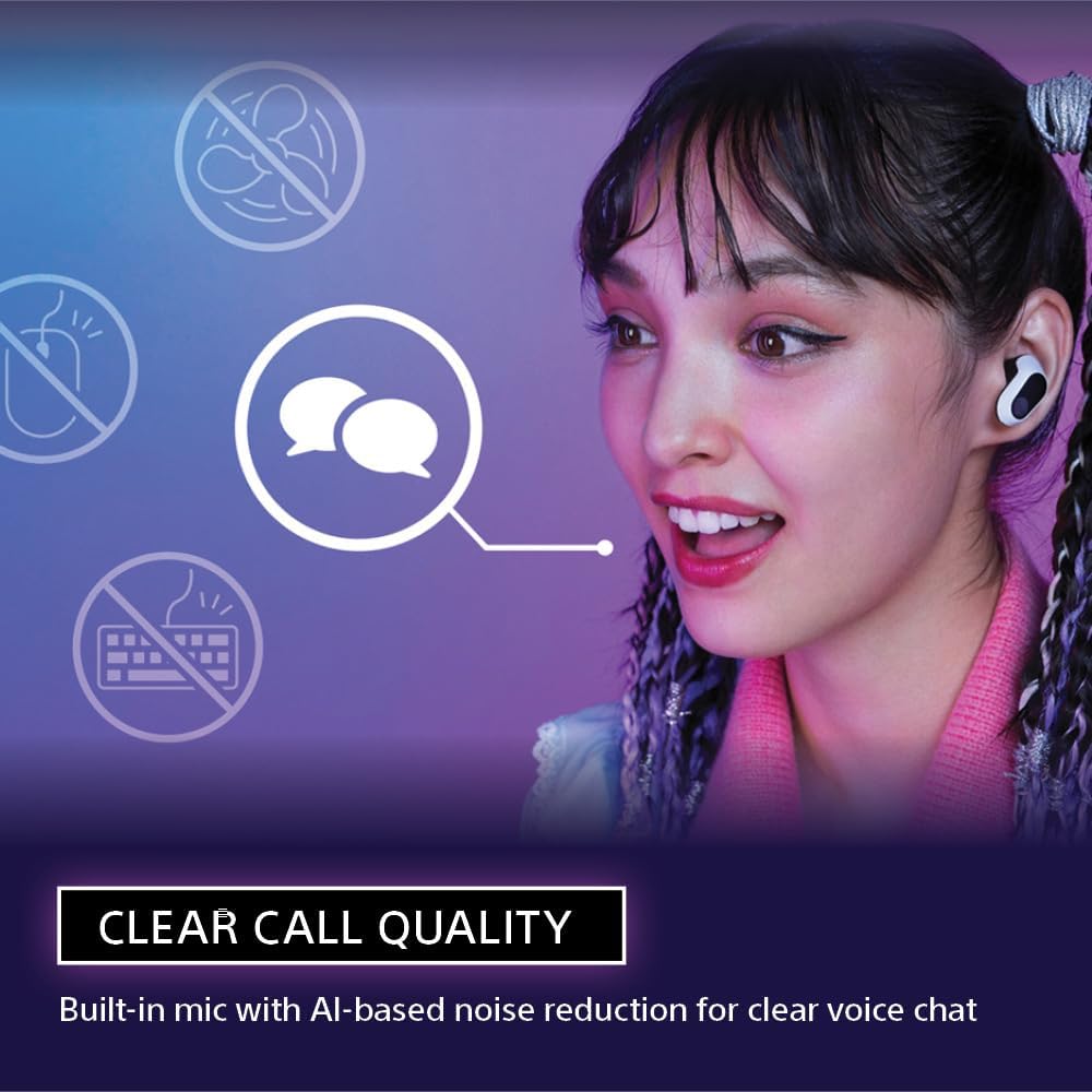 Sony INZONE Buds Truly Wireless Noise Cancelling Gaming Earbuds, 360 Spatial Sound, Industry-leading 12H battery life, Low delay 2.4GHz/LE Audio, For PC/PS5/Mobile/Nintendo Switch, WF-G700N, White