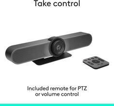 Logitech MeetUp Video Conferencing System, Ultra HD 4K/1080p/720p, 3 Microphones/Adjustable Speakers, Wide Field of View 120°, PC/Mac/Laptop/Macbook/Tablet - Black