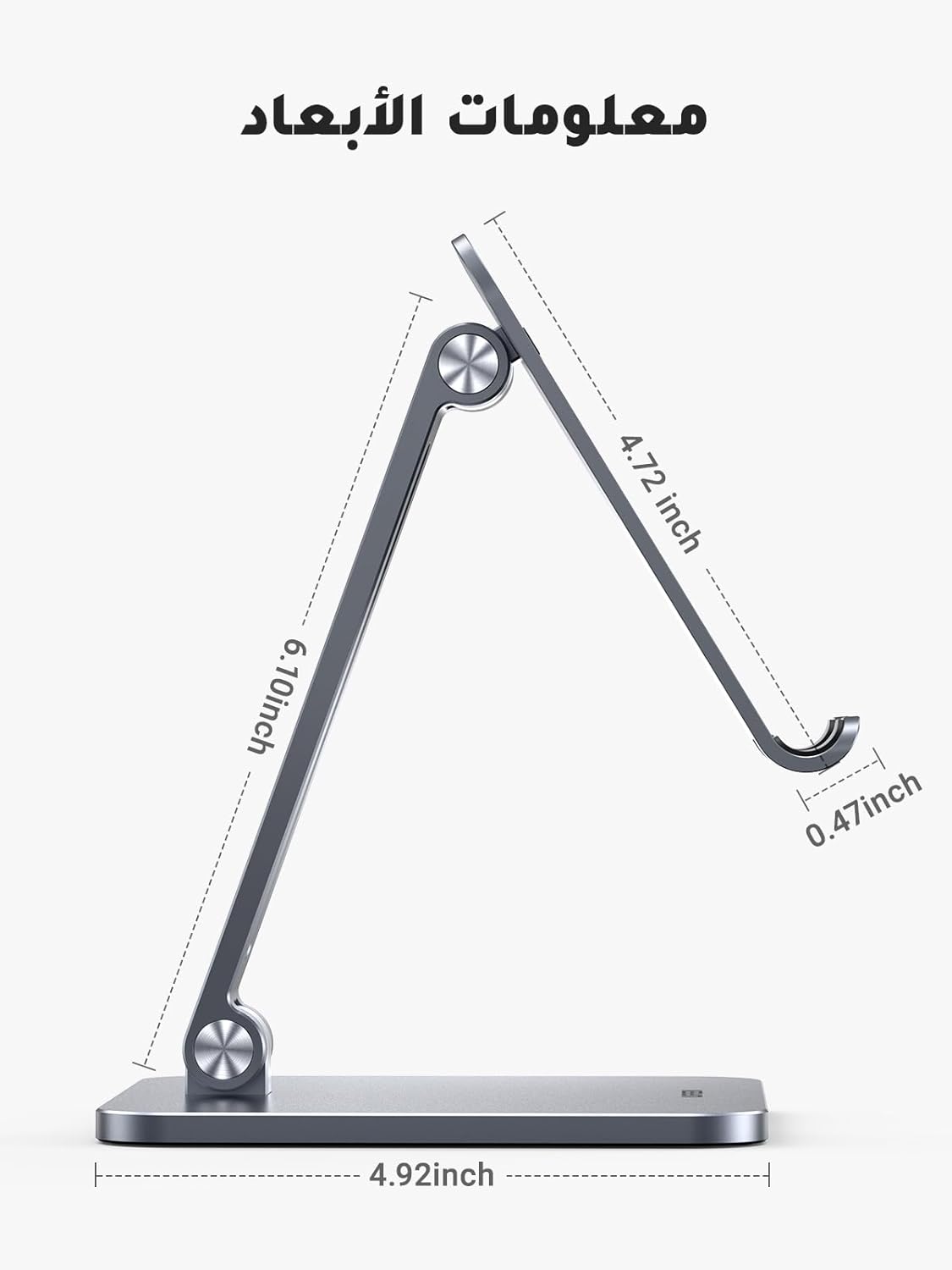 UGREEN Metal iPad Stand Ultra Stable Foldable Tablet Stand Holder for Desk Adjustable Mobile Phone Holder Compatible with iPad Pro/Air/Mini, Galaxy Tab, iPhone 16 Pro Max S25 Ultra Black