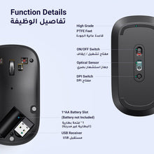 UGREEN Wireless Mouse, Slim Mouse Silent Mice Noiseless for Laptop with 2.4G USB Adapter Ultrafast Scrolling Portable Mice 4 Adjustable DPI Compatible with PC HP Lenovo ASUS Dell Smart TV-Black