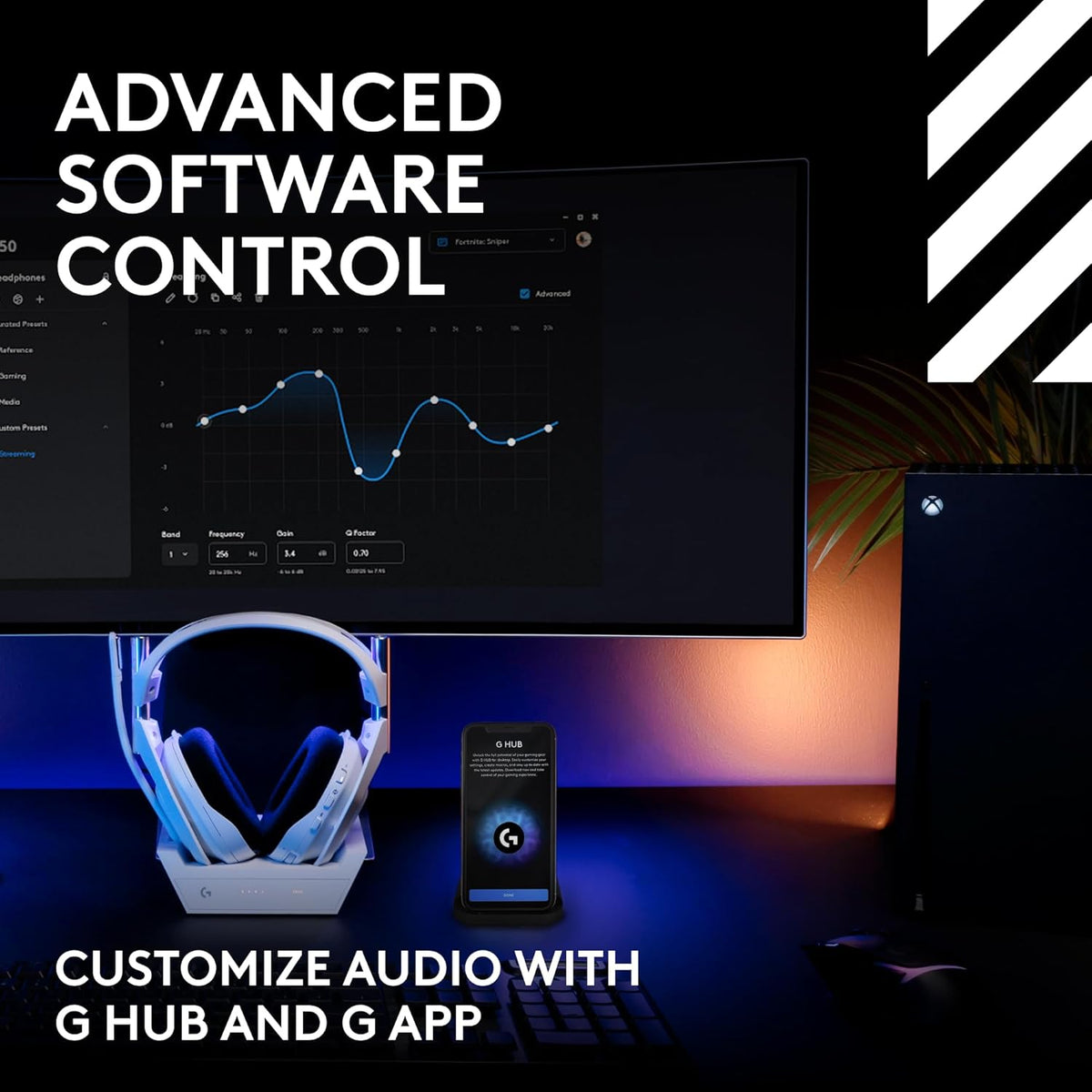 Logitech G Astro A50 LIGHTSPEED Wireless Gaming Headset with Technology and Base Station (5th Generation), PRO-G GRAPHENE, USB-C for Xbox, PS5, PC/Mac or Nintendo Switch, Bluetooth-White