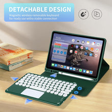 EURCRBU Compatible with iPad 10th 10.9 inch Generation 2022 Keyboard Case, with Arabic Intelligent Touch Trackpad Bluetooth Detachable Keyboard, Built in Pencil Holder-（Green）