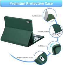 EURCRBU Compatible with iPad 10th 10.9 inch Generation 2022 Keyboard Case, with Arabic Intelligent Touch Trackpad Bluetooth Detachable Keyboard, Built in Pencil Holder-（Green）