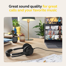 Jabra Evolve2 50 Wired Stereo Headset AirComfort Technology, Noise-Cancelling Mics & Active Noise Cancellation, MS Teams Certified, Works with All Other Platforms,USB-C, Black