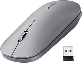 UGREEN Wireless Mouse, Slim Mouse Silent Mice Noiseless for Laptop with 2.4G USB Adapter Ultrafast Scrolling Portable Mice 4 Adjustable DPI Compatible with PC HP Lenovo ASUS Dell Smart TV-Black