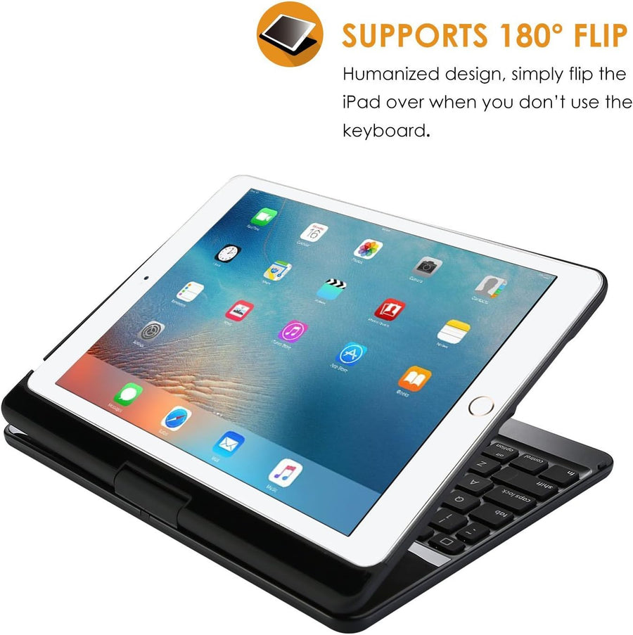 ProCase Keyboard Case for iPad Air/Air 2/ iPad 9.7 6th 5th 2017 2018/ iPad Pro 9.7 2016-360 Degree Rotation Swivel Cover Case