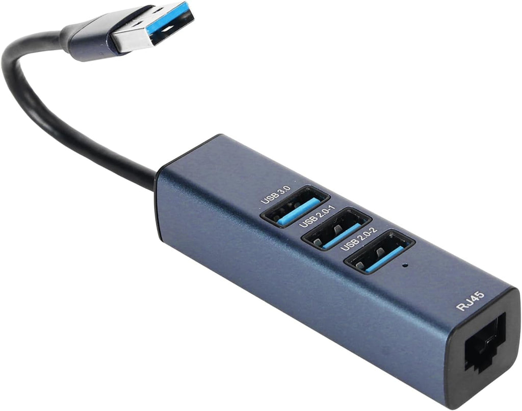 GOWENIC USB 3.0 to Ethernet Adapter, 3-Port USB 3.0 Hub with RJ45, USB3.0 and 2 USB 2.0 LAN Adapter 100Mbps Compatible with Laptop Desktop PC