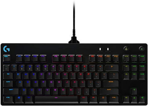 Logitech G PRO Mechanical Gaming Keyboard, Ultra Portable Tenkeyless Design, Detachable Micro USB Cable, 16.8 Million Color LIGHTSYNC RGB backlit keys - Black