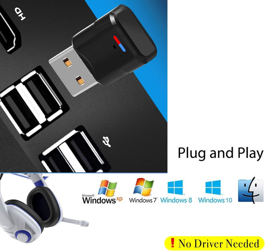 NALACAL Bluetooth Audio Adapter for PS5 Bluetooth Dongle 5.0 Adapter Compatible with Airpods