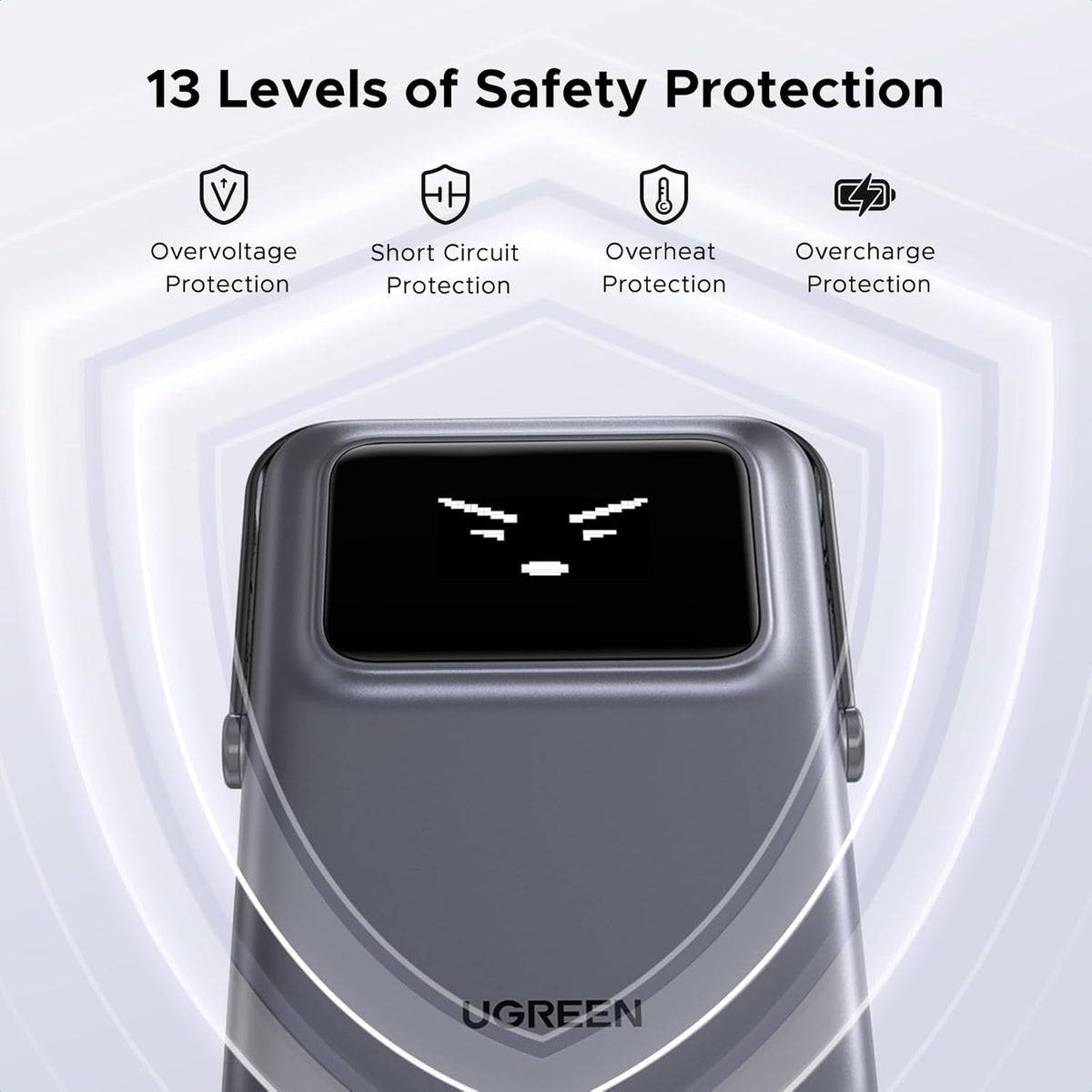 UGREEN Uno Wireless Power Bank Fast Charging 10000mAh Magnetic Mobile Phone Portable Charger PD20W with Foldable Stand and TFT Display Battery Pack MagSafe Compatible with iPhone 16-12 Series, Black