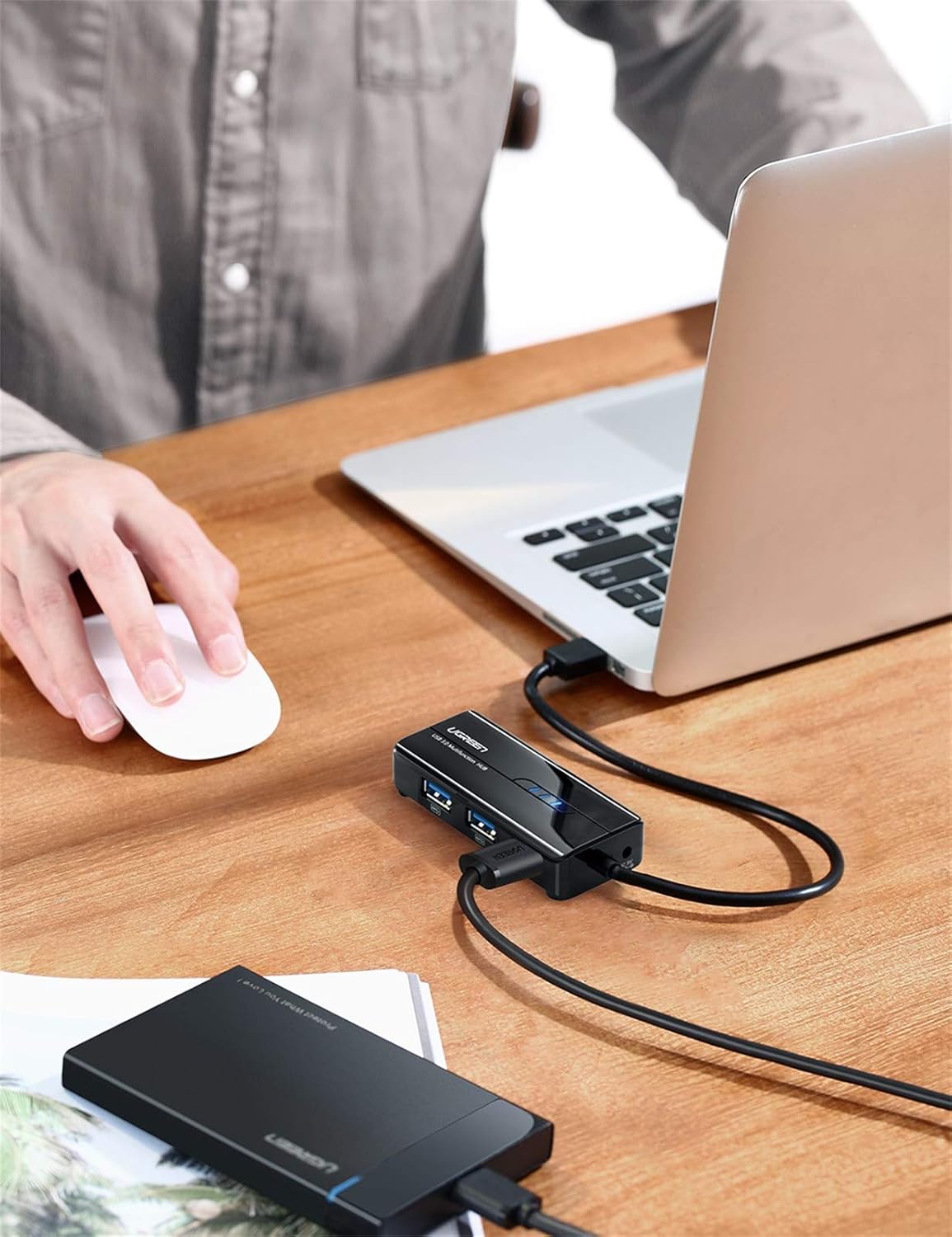 UGREEN USB 3.0 Hub Ethernet Adapter with 3 Port USB 3.0 Ethernet Gigabit Network Converter RJ45 Lan Adaptor Compatible with MacBook Pro/Air, iMac Pro, Surface, Chromebook, Switch Console