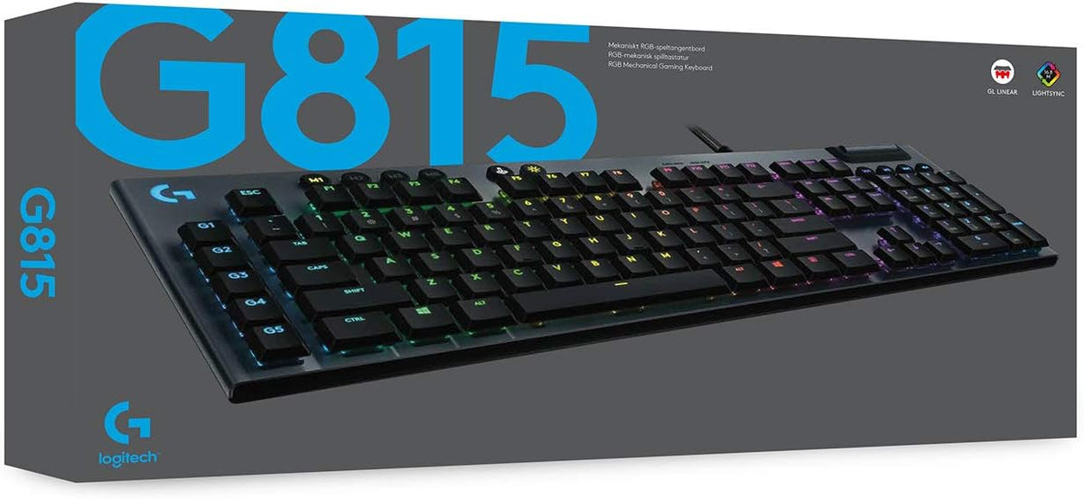 Logitech G815 Lightsync Rgb Mechanical Gaming Keyboard – Gl Tactile - Carbon - Us Int'L - Usb