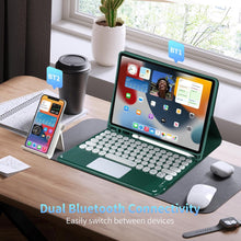 EURCRBU Compatible with iPad 10th 10.9 inch Generation 2022 Keyboard Case, with Arabic Intelligent Touch Trackpad Bluetooth Detachable Keyboard, Built in Pencil Holder-（Green）