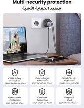 UGREEN 4-in-1 Travel Charger Adapter 30W Accepts Devices with UAE/KSA/UK Plugs for Use in Type C Sockets in European Plug Travel Converter Charger with 3 USB Ports, Type G 3 Pin to Euro C Plug