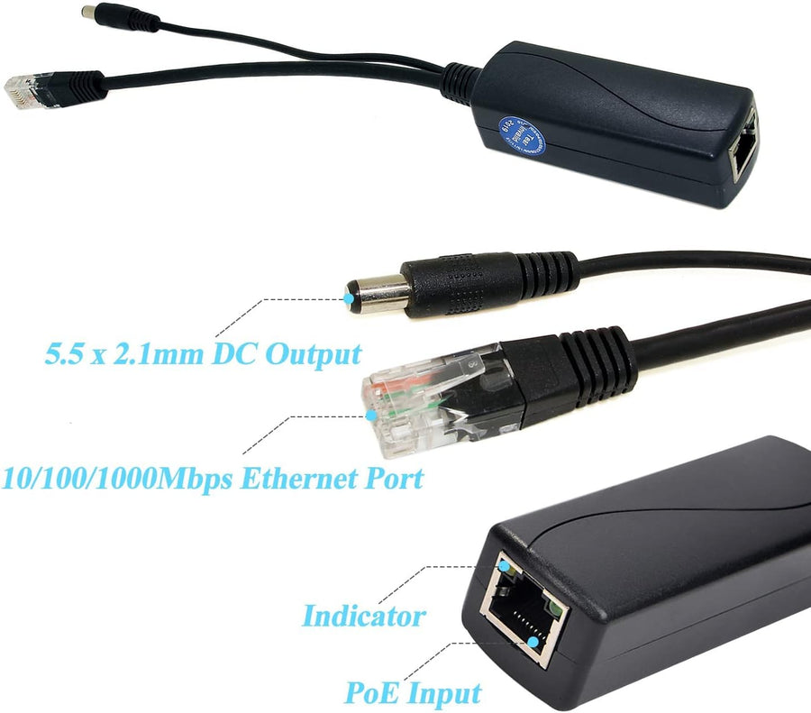 Gigabit PoE Splitter 12V 2A Output