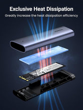 UGREEN NVME Enclosure, M.2 NVME SSD Enclosure USB 3.2 10 Gbps for NVMe PCIe M-Key/M+B Key in 2230/2242/2260/2280 with USB CC and AC Cable, Tool-free