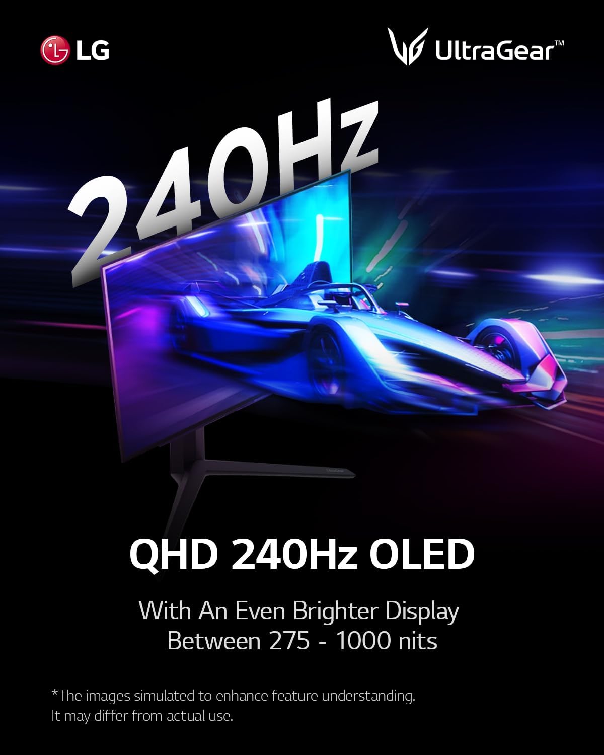 LG 27GS95QE-B PC monitor 67.3 cm [26.5] 2560 x 1440 pixels Quad HD OLED Black (OLED 27IN 2560 X 1440 0.03MS - 16:09 1500000:1 HDMI 2.1 X2)