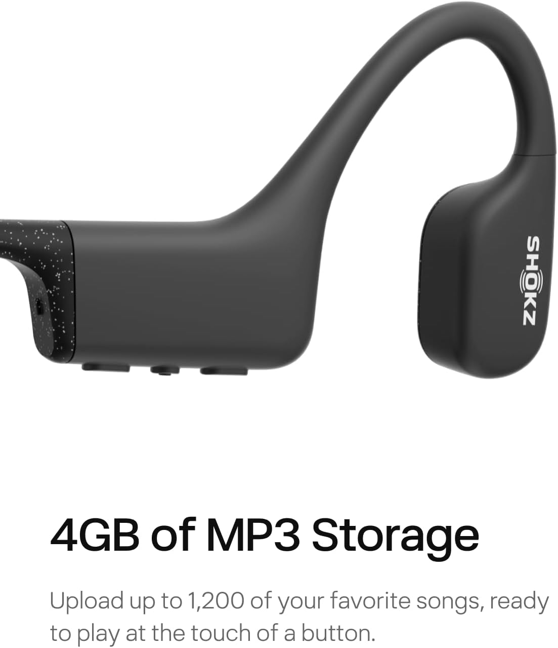 SHOKZ OpenSwim(formerly Xtrainerz) Swimming MP3 Headphones, Open-Ear Bone Conduction Headset, IP68 Waterproof, 4 GB Memory, MP3 Player For Swimming, Surfing, Running【No Bluetooth】（Black Diamond）