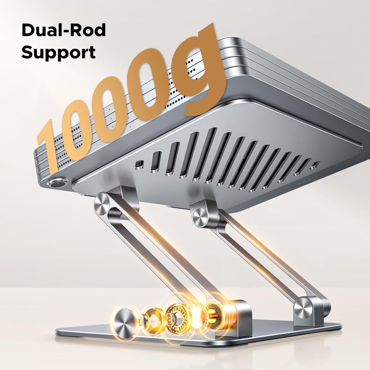 UGREEN iPad Stand Metal Ultra Stable Foldable Tablet Stand Angle Adjustable Tablet Holder for Desk Compatible with All 4.7-12.9'' Tabs iPad Pro/Air/Mini Galaxy Tab iPhone 16 Pro Max S25 Ultra Silver