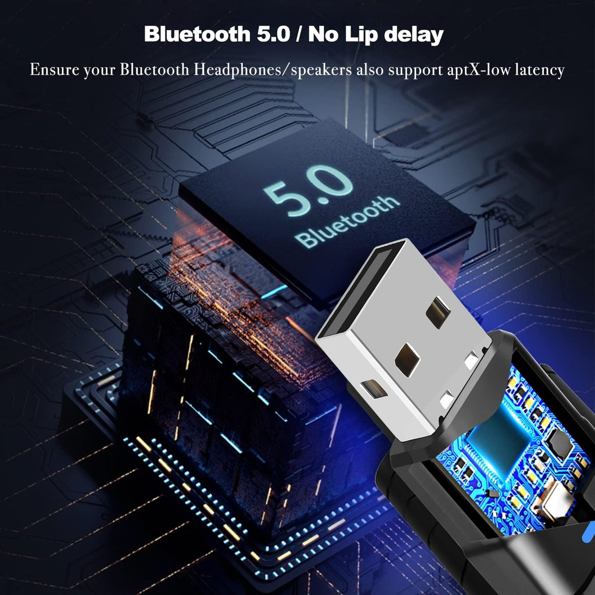 NALACAL Bluetooth Audio Adapter for PS5 Bluetooth Dongle 5.0 Adapter Compatible with Airpods, Headset, Speaker - for PS5/PS4/Windows 10/8/7/XP USB Bluetooth 5.0 Dongle