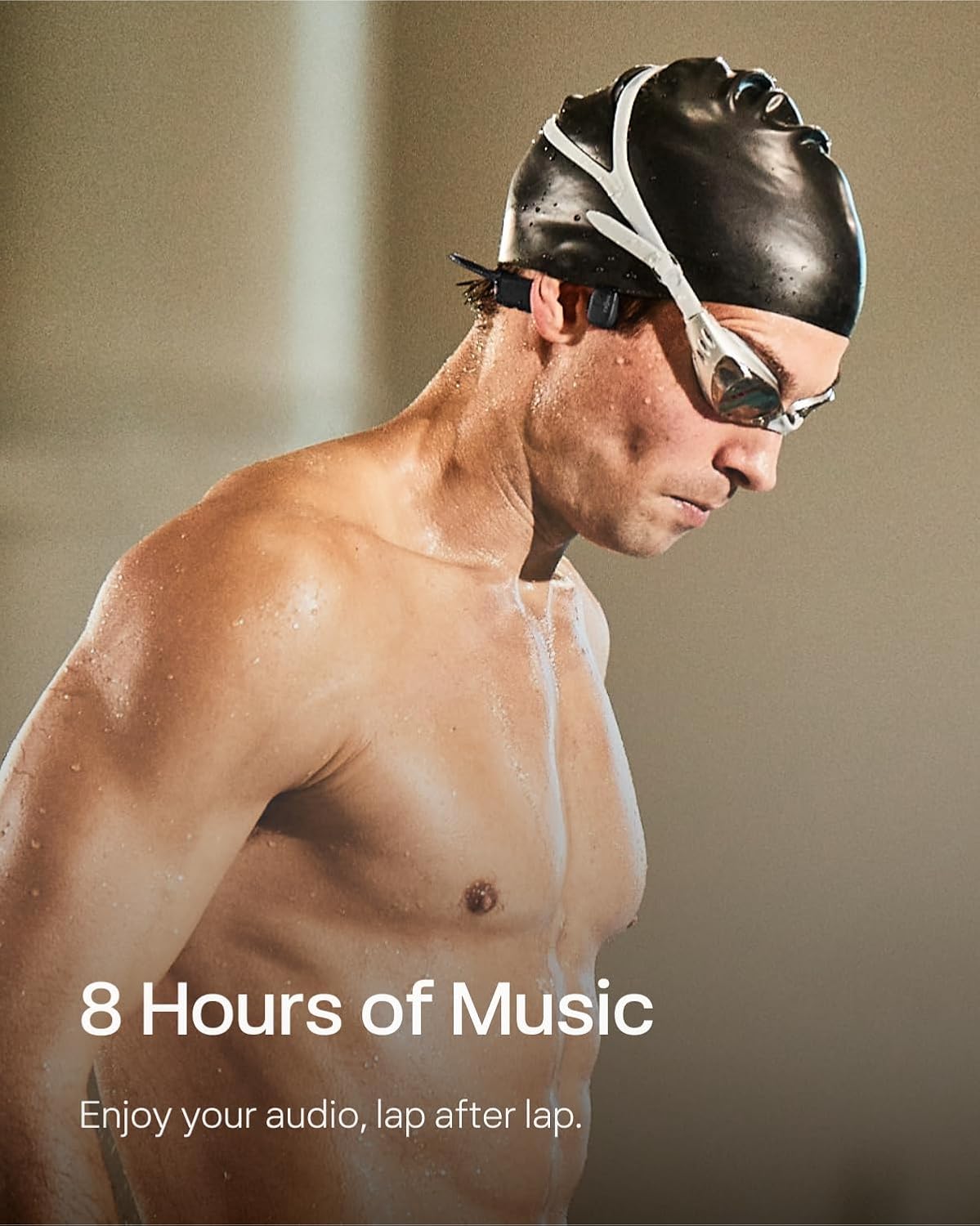 SHOKZ OpenSwim(formerly Xtrainerz) Swimming MP3 Headphones, Open-Ear Bone Conduction Headset, IP68 Waterproof, 4 GB Memory, MP3 Player For Swimming, Surfing, Running【No Bluetooth】（Black Diamond）