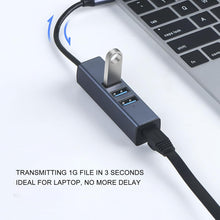 GOWENIC USB 3.0 to Ethernet Adapter, 3-Port USB 3.0 Hub with RJ45, USB3.0 and 2 USB 2.0 LAN Adapter 100Mbps Compatible with Laptop Desktop PC