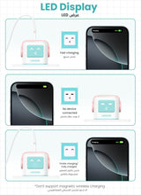 UGREEN UNO 65W USB C Charger 3-Port Nexode 65W GaN, LED Display,Compact Funny Fast Charger Type C Power Adapter for MacBook/HP/Dell/Lenovo, iPhone 16 Pro Max, Galaxy S25 Ultra, Steam Deck -Pink Blue