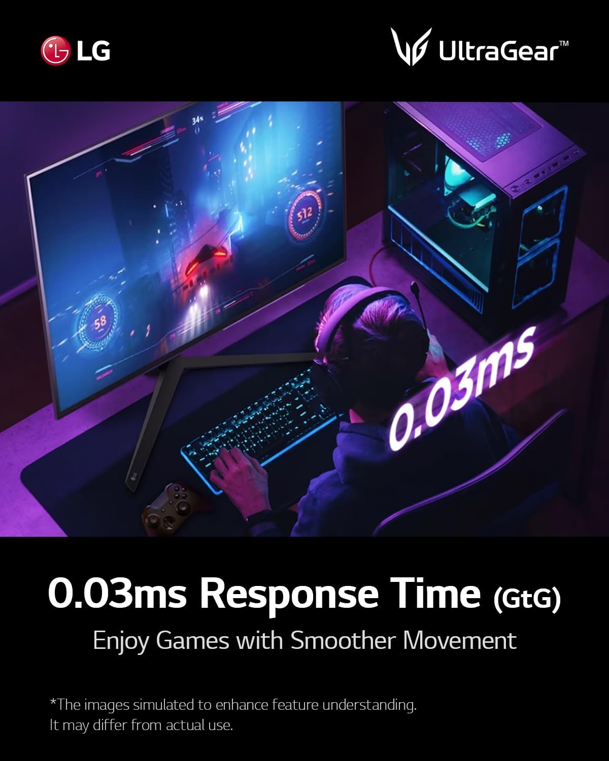 LG 27GS95QE-B PC monitor 67.3 cm [26.5] 2560 x 1440 pixels Quad HD OLED Black (OLED 27IN 2560 X 1440 0.03MS - 16:09 1500000:1 HDMI 2.1 X2)