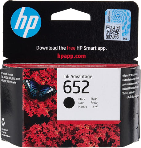 HP 652 Black Original Ink Cartridge [F6V25AE] | Works with HP DeskJet 3787, 3789, 3835, 4535 Printers