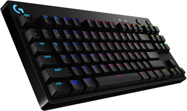 Logitech G PRO Mechanical Gaming Keyboard, Ultra Portable Tenkeyless Design, Detachable Micro USB Cable, 16.8 Million Color LIGHTSYNC RGB backlit keys - Black