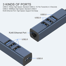 GOWENIC USB 3.0 to Ethernet Adapter, 3-Port USB 3.0 Hub with RJ45, USB3.0 and 2 USB 2.0 LAN Adapter 100Mbps Compatible with Laptop Desktop PC
